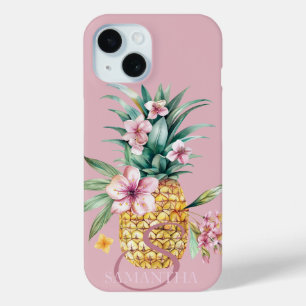 Floral Pineapple Pink iPhone 15 Case