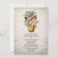 Floral Pineapple White Brick Tropical Wedding