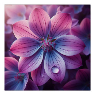 Floral Pink and Purple Lilac Poster