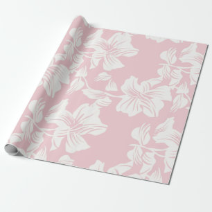 Floral Pink And White Pattern Wrapping Paper