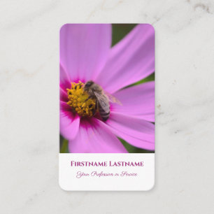 Floral pink blossom busy bee florist flower expert business card