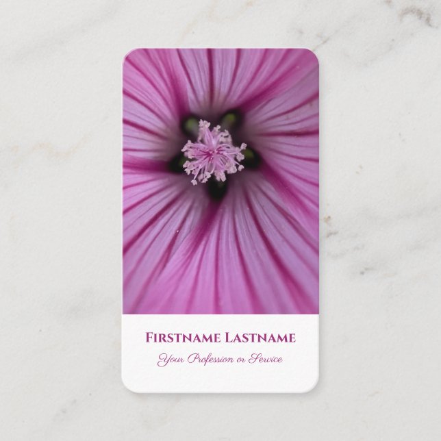 Floral pink blossom macro florist flower experts business card (Front)