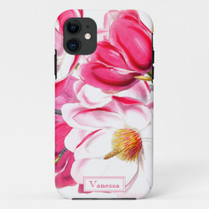 Floral pink botanical stylish chic gift custom  iPhone 11 case
