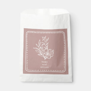 Floral Pink Bouquet Wedding Favour Bag