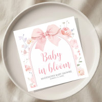 Floral Pink Bow Baby in Bloom Baby Shower