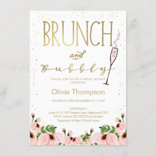 Floral Pink Bridal Brunch Bridal Shower Invitation