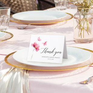 Floral Pink Bridal Shower Thank You Card