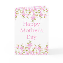 Floral Pink Cherry Blossom Custom Card