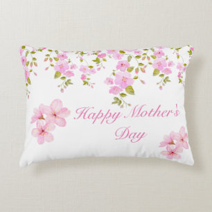 Floral Pink Cherry Blossom Custom Decorative Cushion