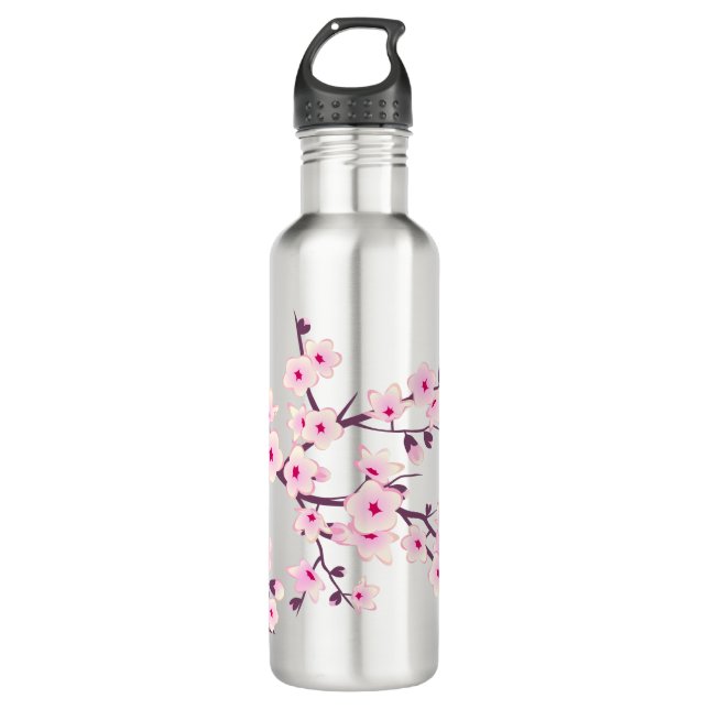Floral Pink Cherry Blossoms 710 Ml Water Bottle (Front)