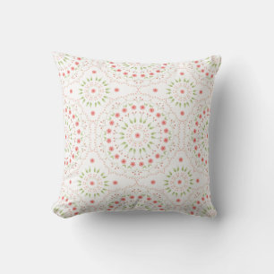 Floral Pink Cute Chic Minimalist Mandala Pattern Cushion