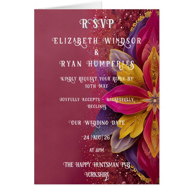 Floral Pink Elegance Wedding Collection (Front)