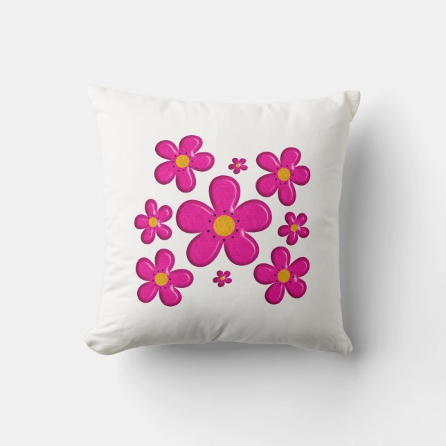 Floral pink element cushion (Front)