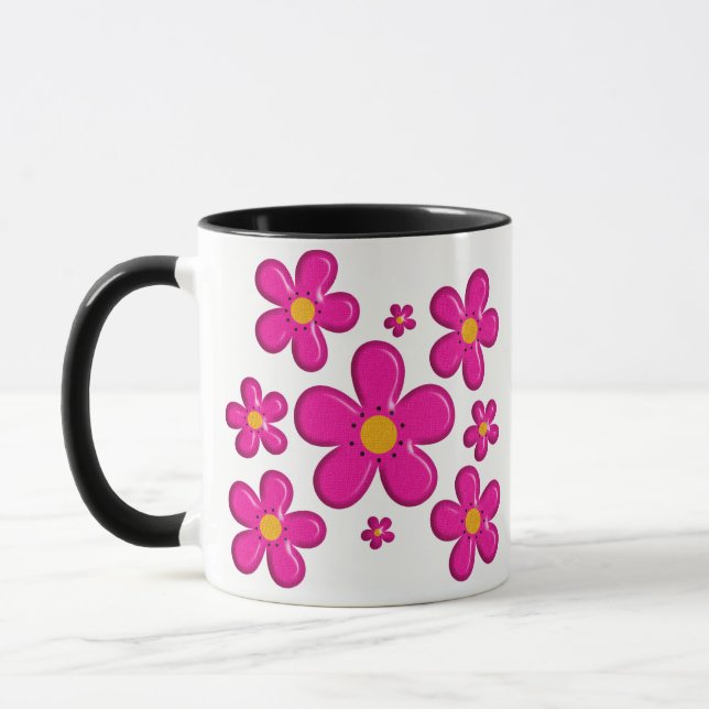 Floral pink element mug (Left)