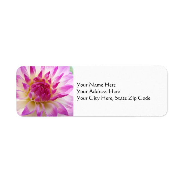 Floral Pink Flower Address Name labels stickers (Front)