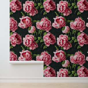 Floral pink flower wall mural home decor