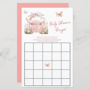 Floral Pink Garden Baby Shower Bingo