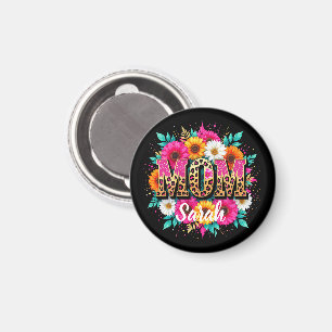 floral pink glitter mum magnet