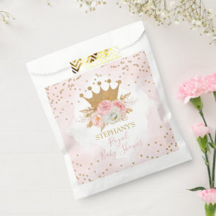 Floral Pink & Gold Princess Bolsa de papel Favour Bag