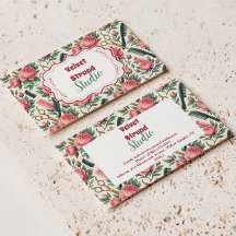 Floral Pink Green Hair Stylist Business