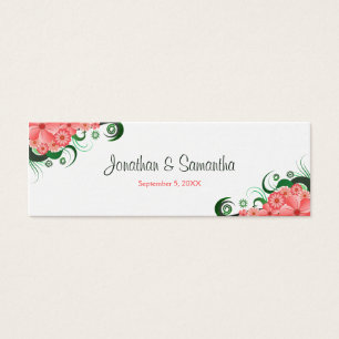 Floral Pink Hibiscus Wedding Favour or  Favour Tag