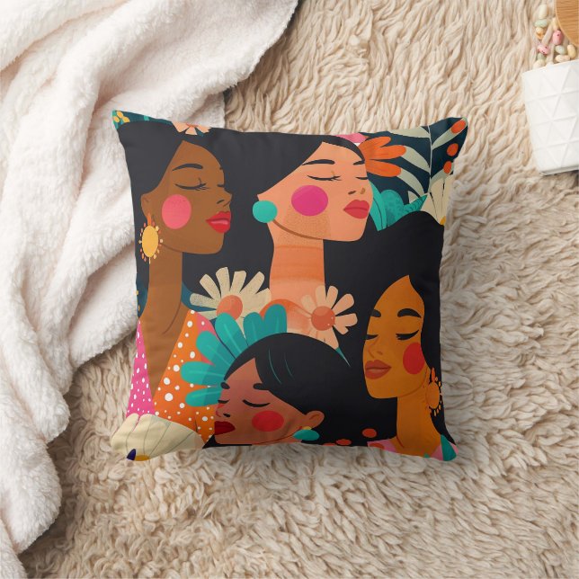 Floral Pink International Women's Day Cushion (Blanket)