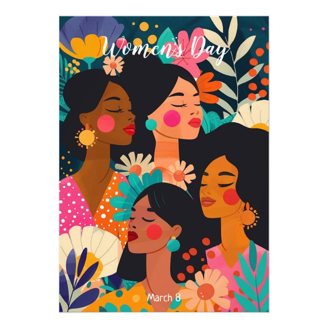 Floral Pink International Women's Day Photo Print (Front)