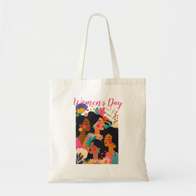 Floral Pink International Women's Day Tote Bag (Front)