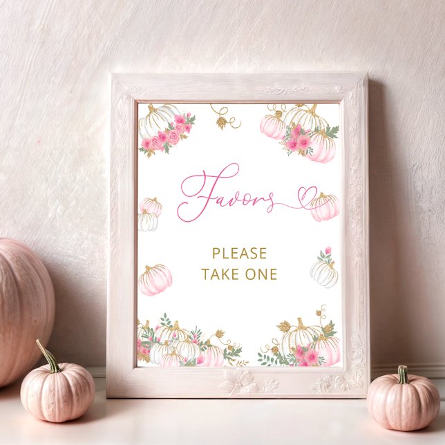 Floral Pink Little Pumpkin Favours  Poster (Creator Uploaded)