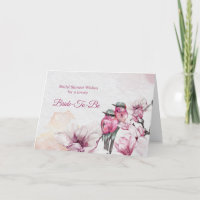 Floral Pink Magnolia Birds Bridal Shower