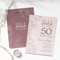 Floral Pink Mauve Surprise 50th Birthday