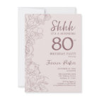 Floral Pink Mauve Surprise 80th Birthday
