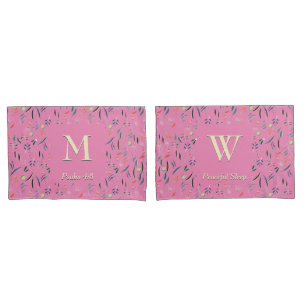 FLORAL Pink   MONOGRAM   Scripture Pillowcase
