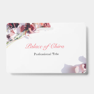 Floral Pink Name ID Badge