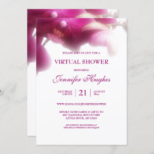 Floral Pink Orchid Virtual Shower Invitation