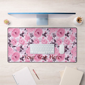 Floral Pink Palette Pattern Desk Mat