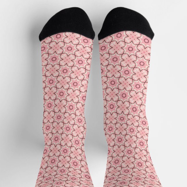 floral pink pattern socks (Top)