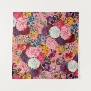 Floral Pink Pattern Tapestry
