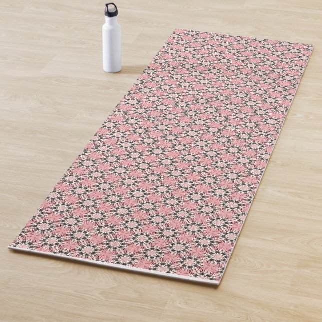 Floral pink pattern yoga mat (In Situ)