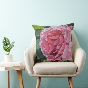 Floral Pink Peony Cushion