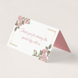 Floral Pink Peony Flower Summer Wedding Thank You