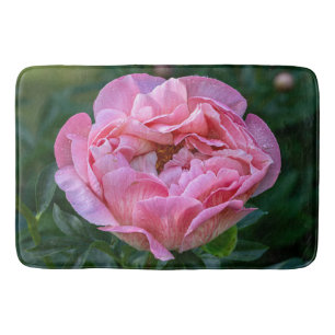 Floral Pink Peony Photography Bath Mat