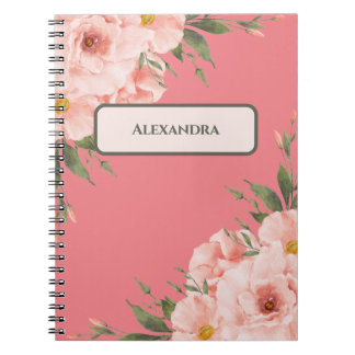 Floral Pink Personalised Notebook