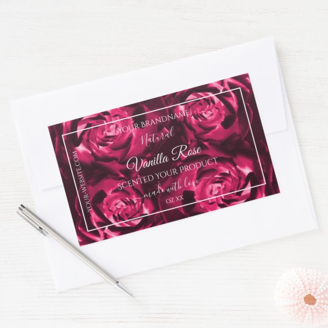 Floral Pink Product Packaging Labels Rose Flowers (Envelope)
