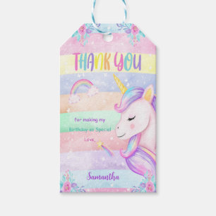 Floral Pink & Purple Unicorn Gift Tags