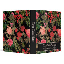 Floral Pink Red Rose Dark Black Chic Flower