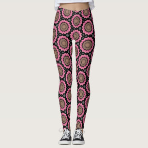 Floral Pink Retro Leggings Patterned Leggings