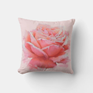 floral pink rose romantic watercolor outdoor cushion