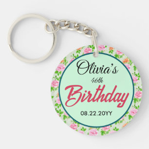 Floral Pink Roses Pattern-23670 Key Ring