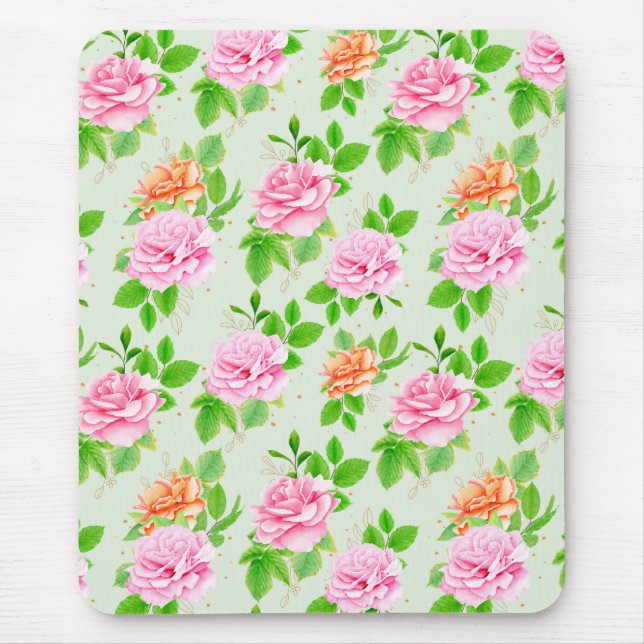 Floral Pink Roses Pattern-2367 Mouse Pad (Front)